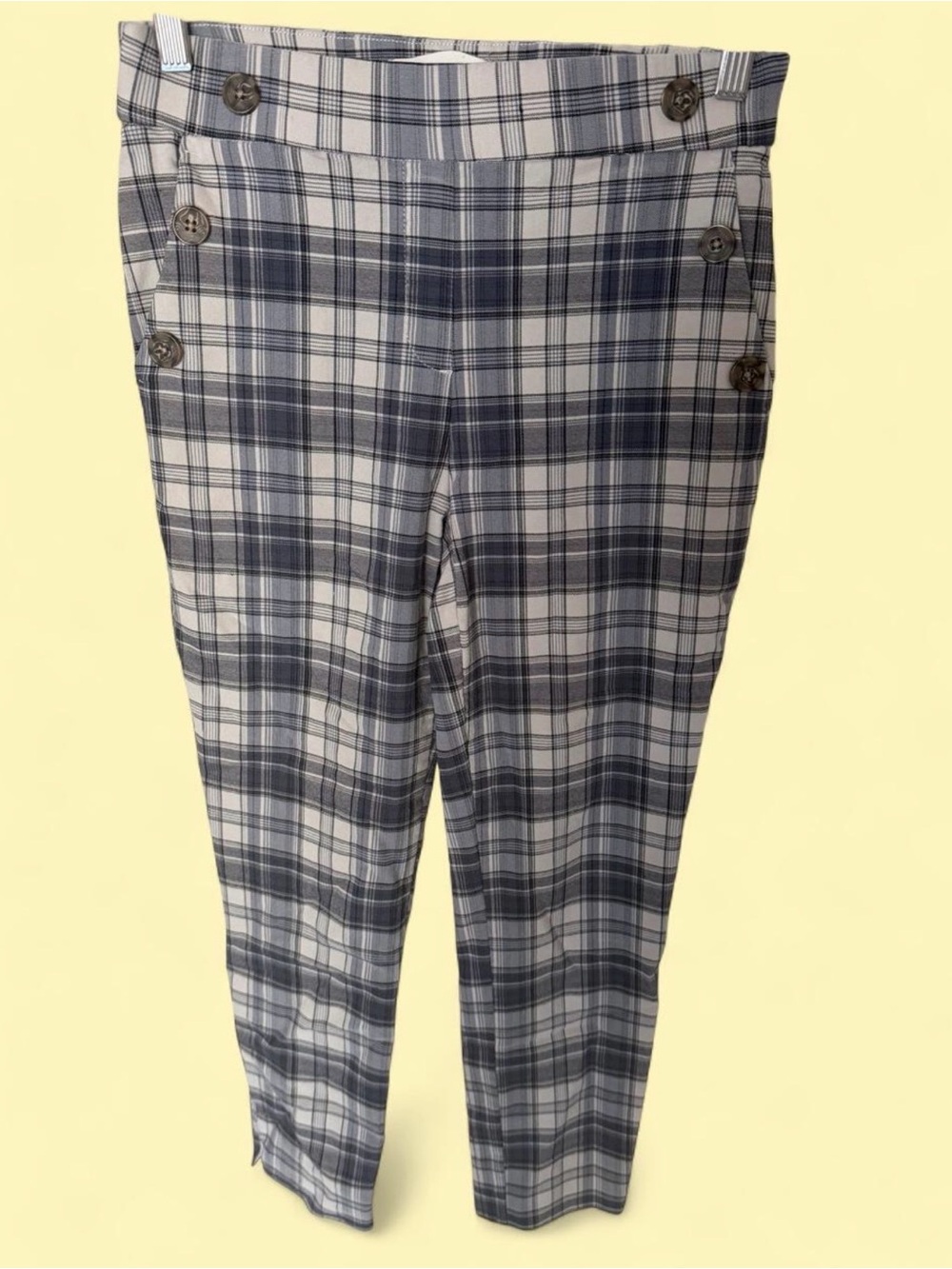 Jules & Leopold Gray and White Plaid Dress Pants